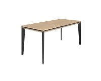 Straight Onyx Office Desk L 170 cm Light Oak Top