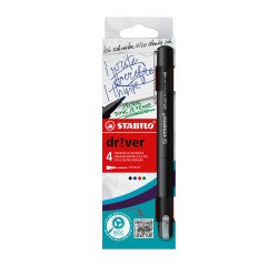 Rotulador Stabilo Driver M con capuchón, punta de 1 mm - Paquete de 4