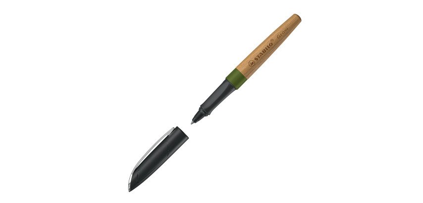 Bolígrafo Stabilo Grow con capuchón, punta de 0,5 mm - escritura azul medio