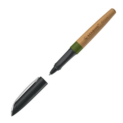 Bolígrafo Stabilo Grow con capuchón, punta de 0,5 mm - escritura azul medio
