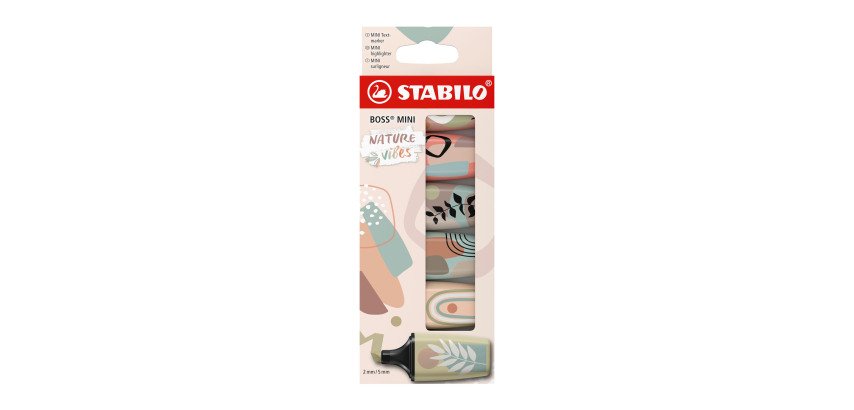 Surligneur Stabilo Boss Nature vibes mini - Etui carton de 6