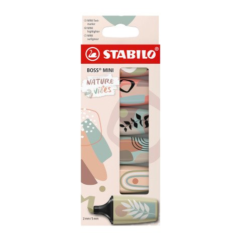 Marcador fluorescente Stabilo Boss Nature Vibes Mini - Estuche de cartón de 6