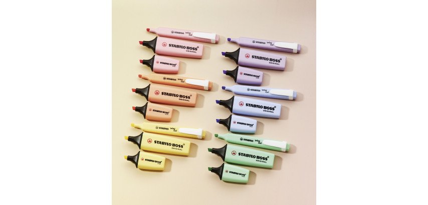 Surligneur Stabilo Boss pastel mini - Etui carton de 6