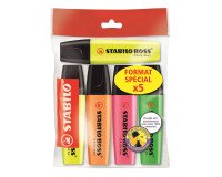 Surligneur Stabilo Boss couleurs assorties - Pochette de 5