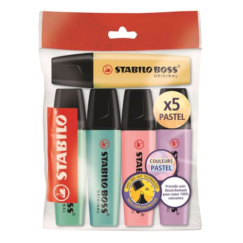 Highlighter Stabilo Boss pastel - Pack of 5