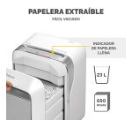Destructora DIN5 Fellowes LX211 capacidad 23 L microcorte - Blanca 