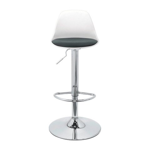 Taburete alto regulable Kocy blanco/negro