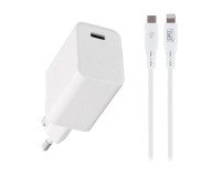 Pack de charge secteur USb C vers lightning 1 m blanc