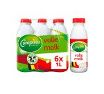 Lait entier Campina 1 L - Lot de 6 bouteilles