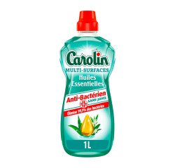 Nettoyant multi-surfaces anti-bactérien Carolin Huiles essentielles Eucalyptus & Arbre à thé - Flacon de 1 L