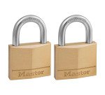 Cadenas à clé en laiton Master Lock - largeur 40 mm - Lot de 2