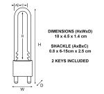 Hangslot MasterLock verstelbaar messing 50mm
