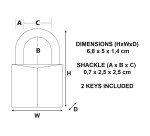 Brass key lock by Master Lock - width 50 mm