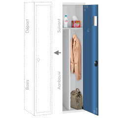 Vestiaire 1 colonne standard industrie salissante - Elément suivant gris-bleu