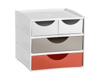 Mini plastic storage module Cep Terra Nova with 4 multicolored drawers