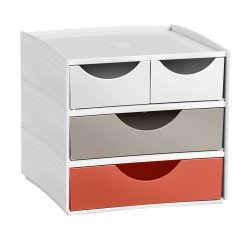 Mini plastic storage module Cep Terra Nova with 4 multicolored drawers