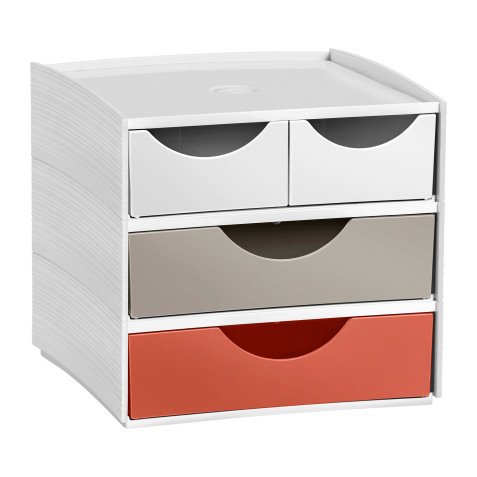 Mini plastic storage module Cep Terra Nova with 4 multicolored drawers