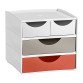 Mini plastic storage module Cep Terra Nova with 4 multicolored drawers