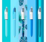 Stylo bille Bic 4 couleurs Collector rétracatable pointe 1 mm - écriture moyenne - Coffret de 15