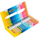 Stylo bille Bic 4 couleurs Collector rétracatable pointe 1 mm - écriture moyenne - Coffret de 15