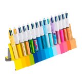 Stylo bille Bic 4 couleurs Collector rétracatable pointe 1 mm - écriture moyenne - Coffret de 15