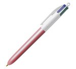 Stylo bille Bic 4 couleurs Pearl rétractable pointe 1 mm - Boîte de 12