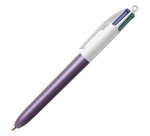 Stylo bille Bic 4 couleurs Pearl rétractable pointe 1 mm - Boîte de 12