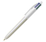 Stylo bille Bic 4 couleurs Pearl rétractable pointe 1 mm - Boîte de 12