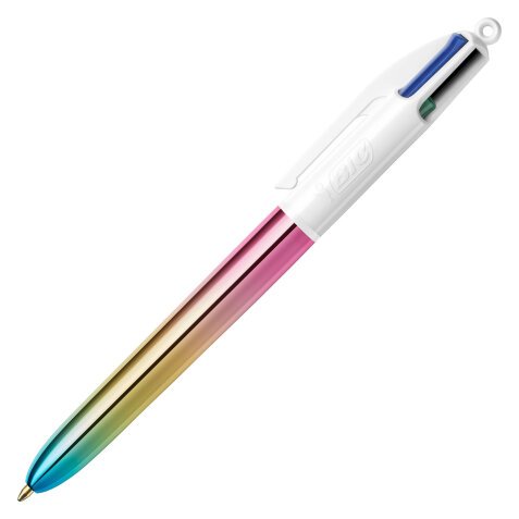 Ballpoint pen Bic 4 colors Iridescent gradient retractable 1mm tip - medium writing