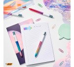 Stylo bille Bic 4 couleurs Gradient irisé rétractable pointe 1 mm - écriture moyenne