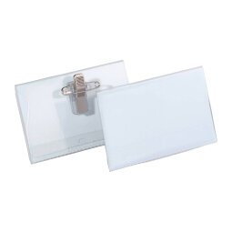 Porte-badge Durable avec clip & épingle 90 x 54 mm - Boîte de 50