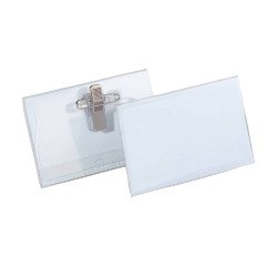 Durable badge with clip & pin 90 x 54 mm - Box of 50