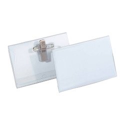 Badge Durable avec clip & épingle 90 x 54 mm - Boîte de 50
