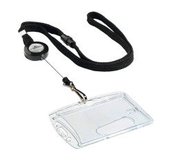 Lacets textile Durable avec enrouleur noir - Boîte 10