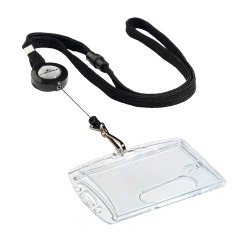 Lacets textile Durable avec enrouleur noir - Boîte 10