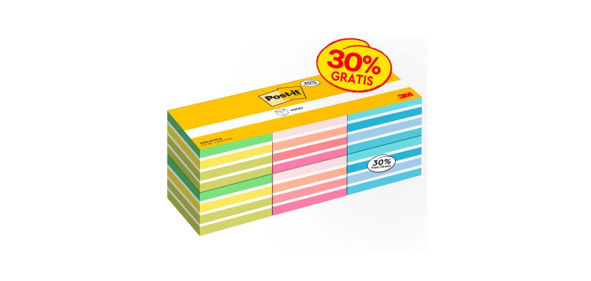 Post-it Sticky Notes 76 x 76 mm Assorted Colours Value Pack 6 Pads of 450 Sheets