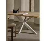 Table Argo 8 personnes - Plateau chêne et pieds métal blanc