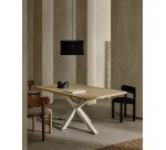 Table Argo 8 personnes - Plateau chêne et pieds métal blanc