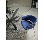 Table Argo 8 personnes - Plateau verre et pieds métal noir