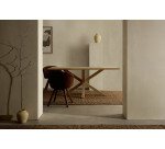 Table Argo plateau mélaminé chêne/pied métal pour 6 à 8 personnes