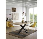 Table Argo 6 personnes - Plateau chêne et pieds métal noir