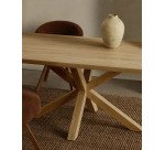 Table Argo 8 personnes - Plateau chêne et pieds métal chêne