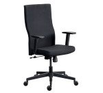 Chaise de bureau ergonomique TEAM PLUS, tissu, avec accoudoirs 1D, mécanisme synchrone, pieds noirs