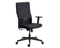 Chaise de bureau ergonomique TEAM PLUS, tissu, avec accoudoirs 1D, mécanisme synchrone, pieds noirs