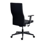 Chaise de bureau ergonomique TEAM PLUS, tissu, avec accoudoirs 1D, mécanisme synchrone, pieds noirs
