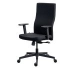 Chaise de bureau ergonomique TEAM PLUS, tissu, avec accoudoirs 1D, mécanisme synchrone, pieds noirs