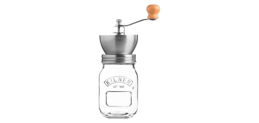 Moulin à café manuel en verre et inox