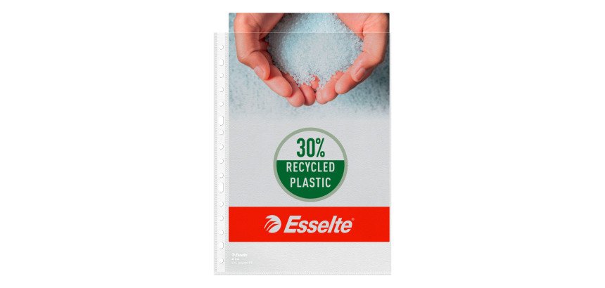 Fundas multitaladro de polipropileno rugoso reciclado Folio 80 micras Esselte - Caja de 100