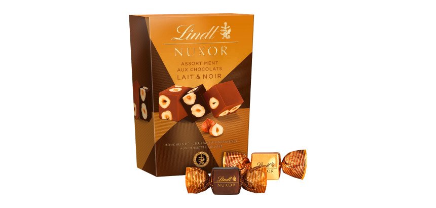 Nuxor Assortiment de chocolats Lait et Noir Lindt - Cornet de 150 g