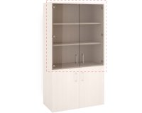 Glass doors ECLA for tall ECLA bookcase H 182 x W 80 cm - pack of 2